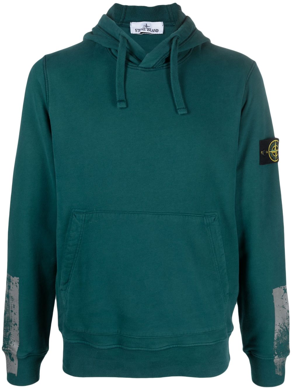 Stone Island 罗盘图案棉连帽衫 - 绿色