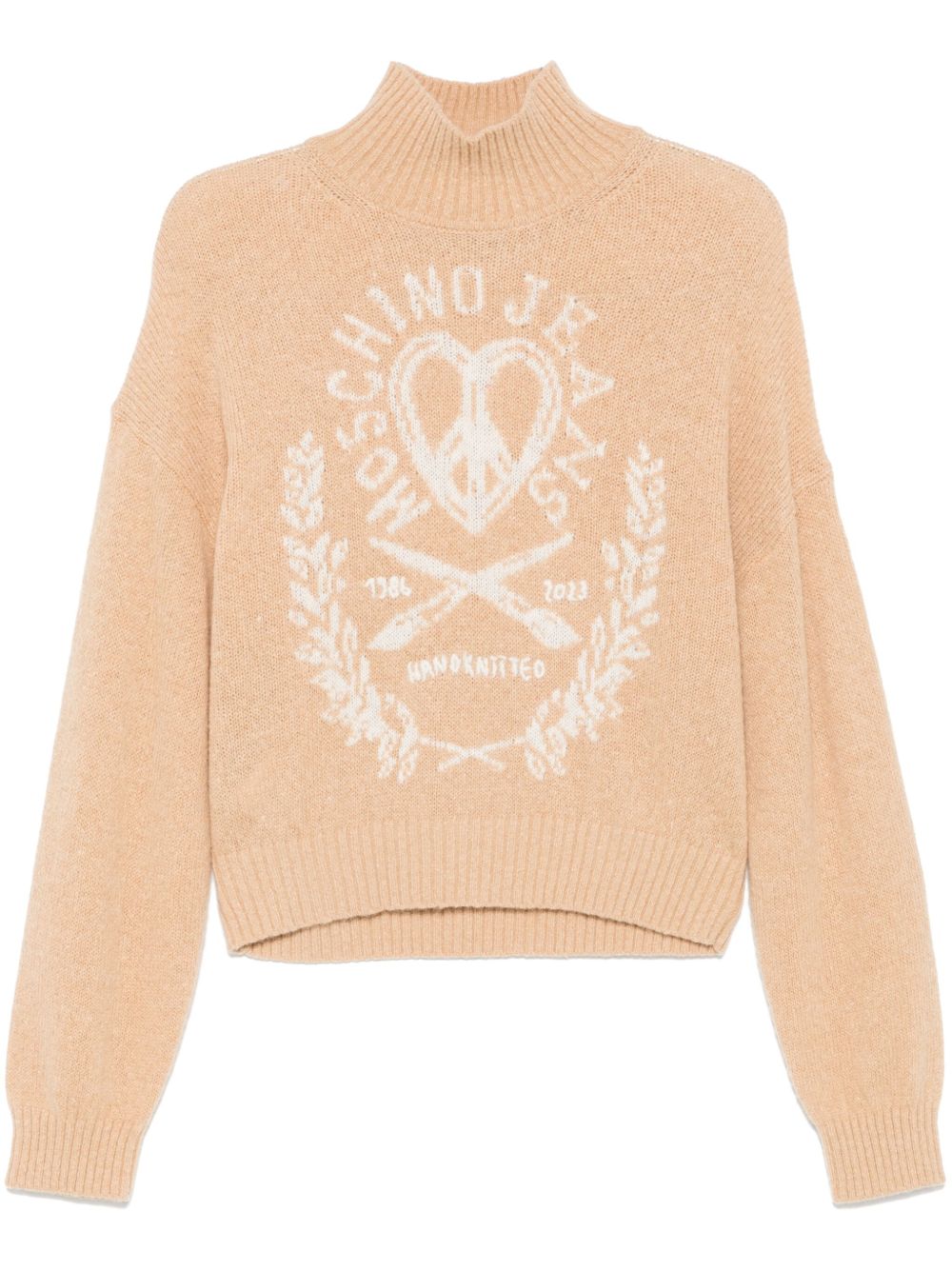 MOSCHINO JEANS logo嵌花毛衣 - 中性色