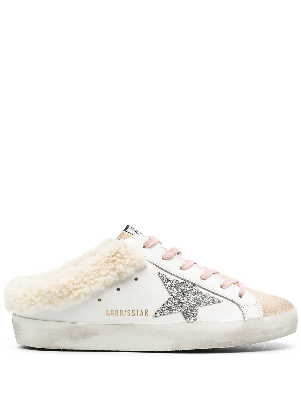 Golden Goose Super-Star 亮片金葱细节板鞋 - 白色