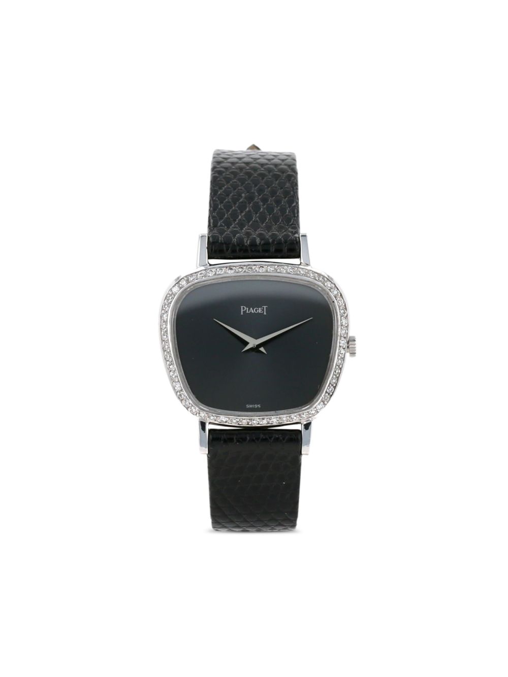 Piaget 钻石雕刻 28毫米腕表（1970年代典藏款） - 黑色