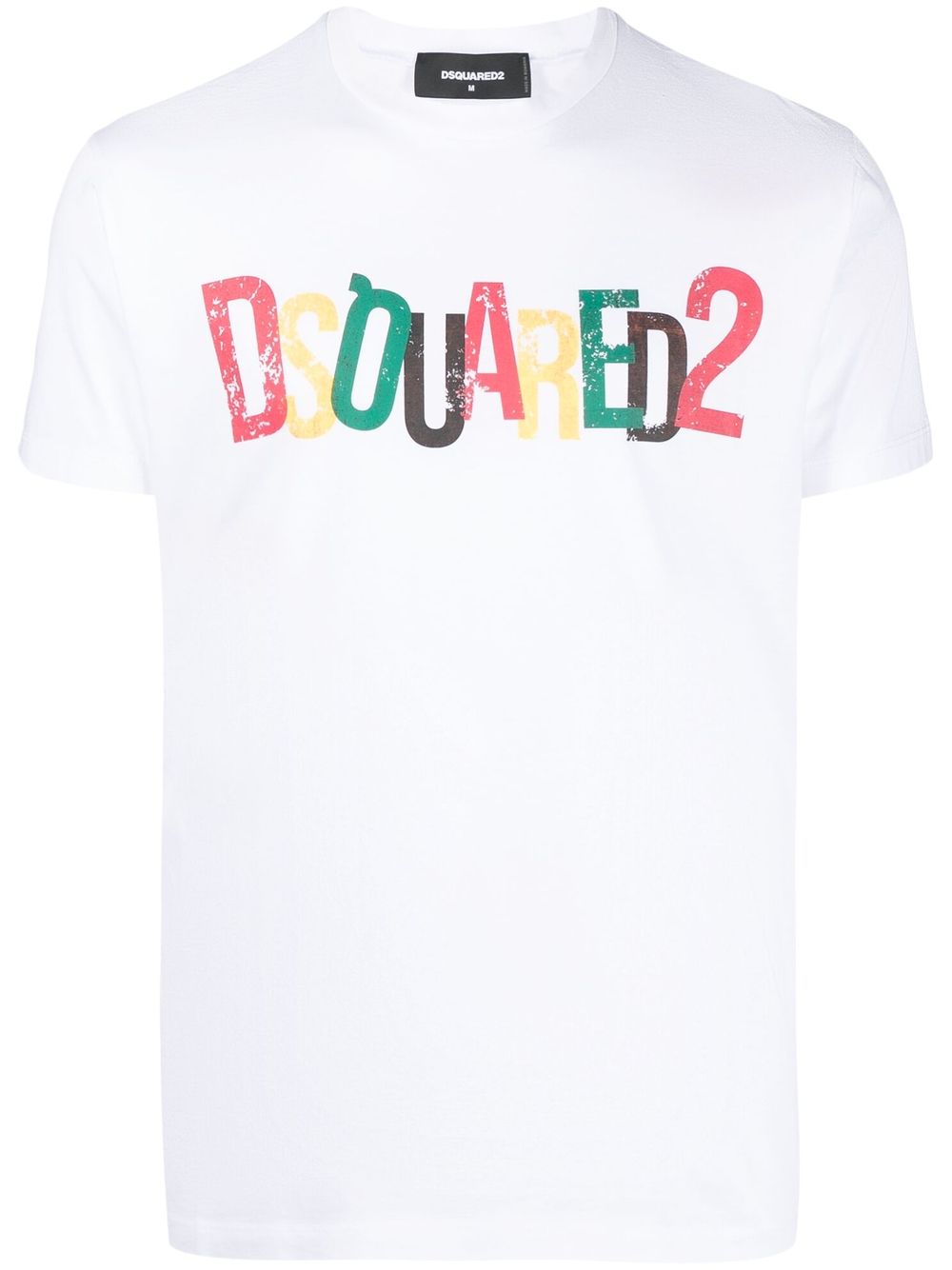 DSQUARED2 logo印花棉T恤 - 白色