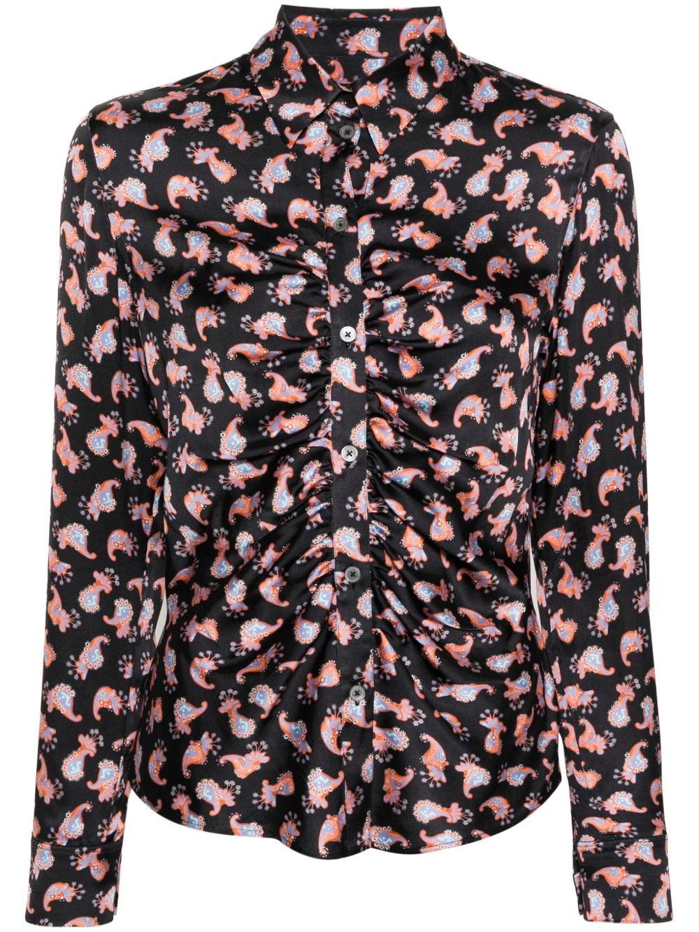 PS Paul Smith 经典logo图案褶饰衬衫 - 黑色