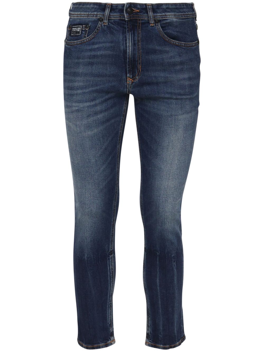 Versace Jeans Couture 标贴紧身牛仔裤 - 蓝色