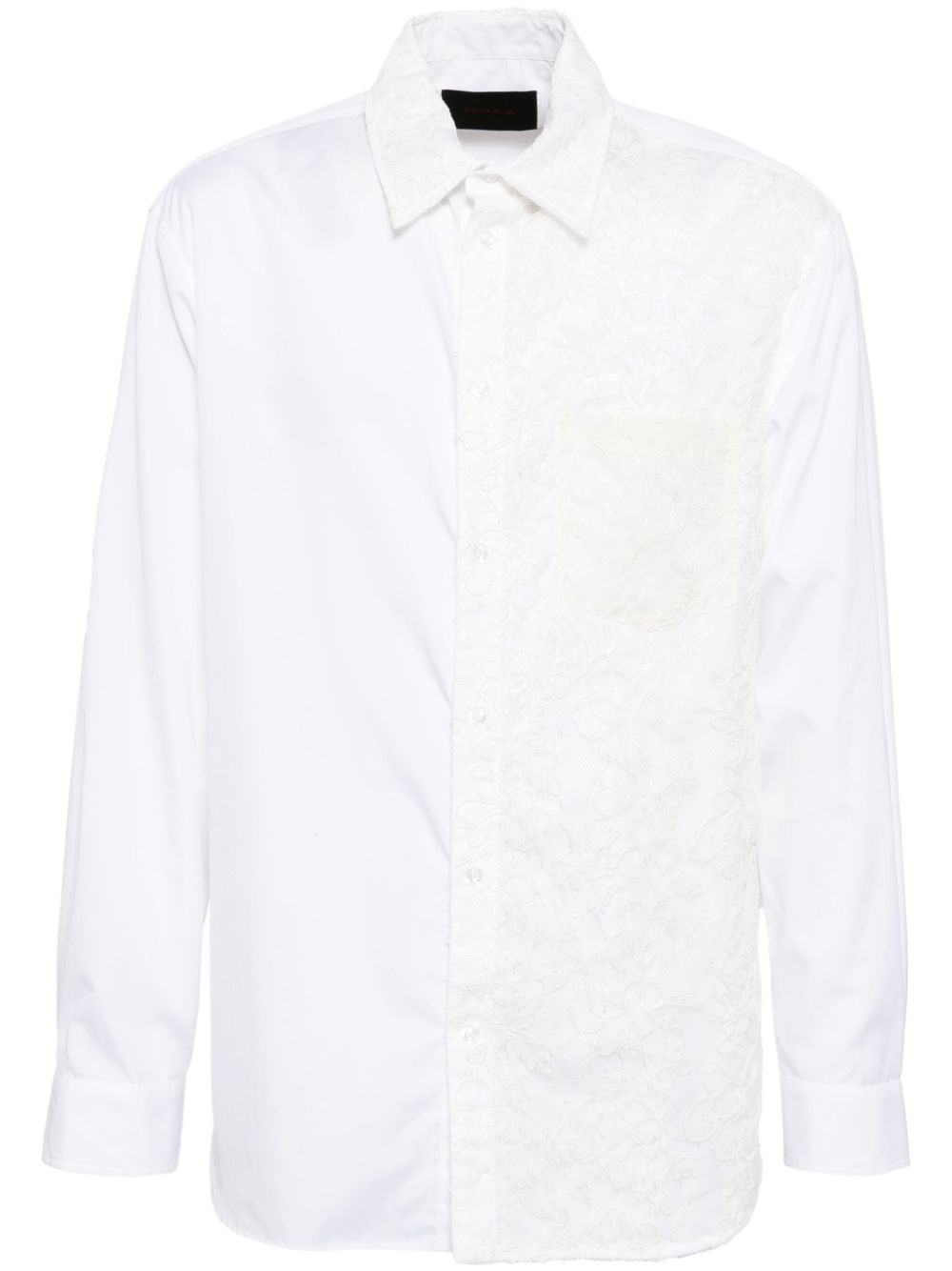 Simone Rocha 蕾丝拼接衬衫 - 白色
