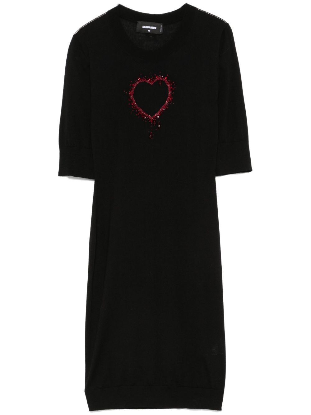 DSQUARED2 迷你针织连衣裙 - 黑色