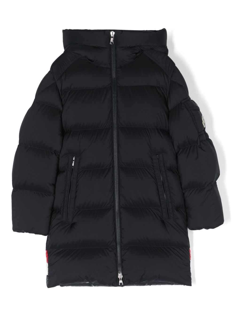 Moncler Enfant logo贴花填充派克大衣 - 蓝色