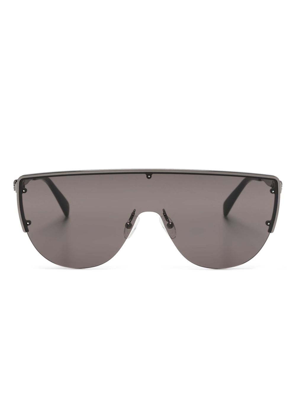 Alexander McQueen Eyewear 盾形太阳眼镜 - 黑色