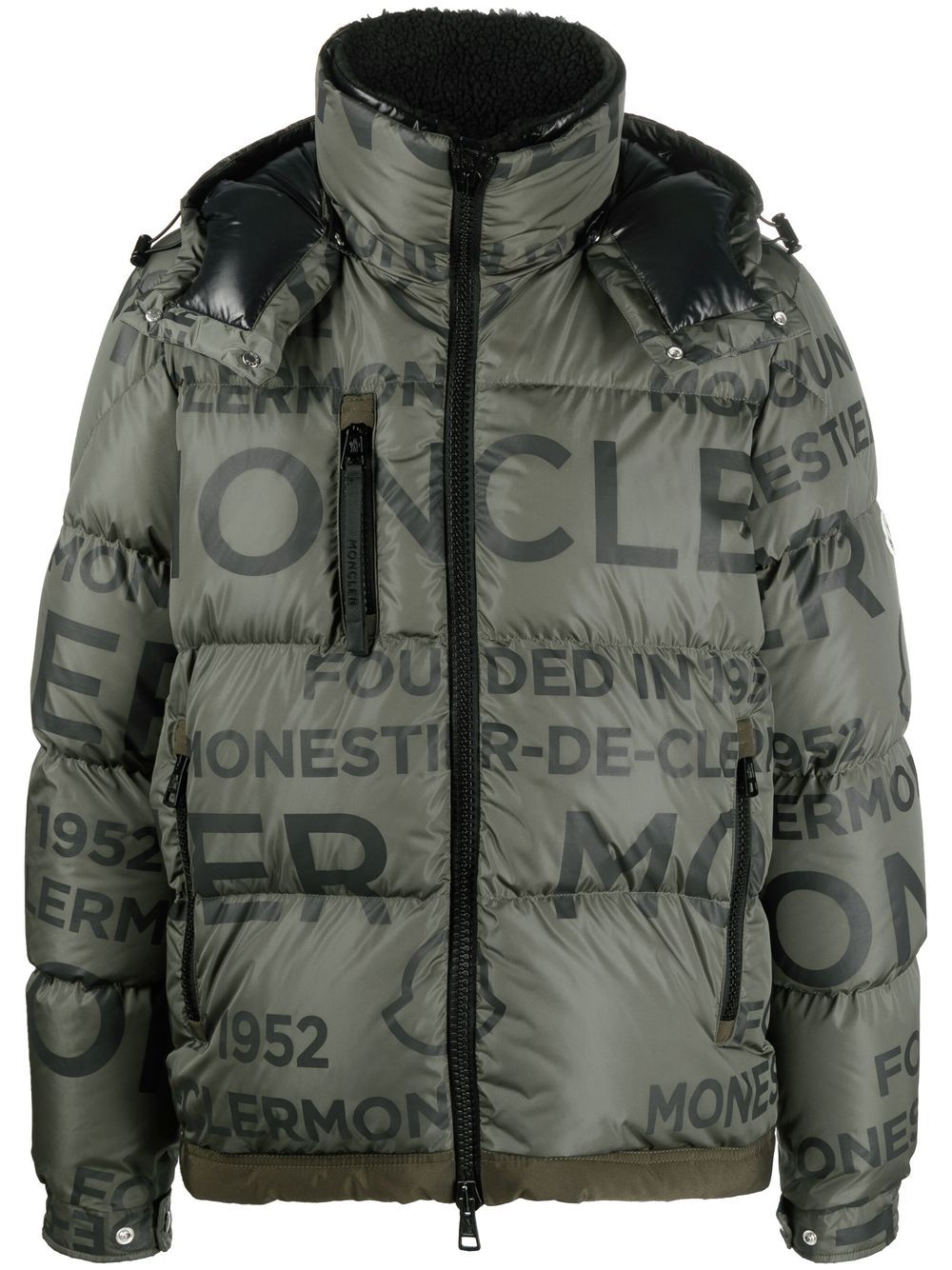 Moncler 盟可睐 logo印花填充夹克 - 绿色