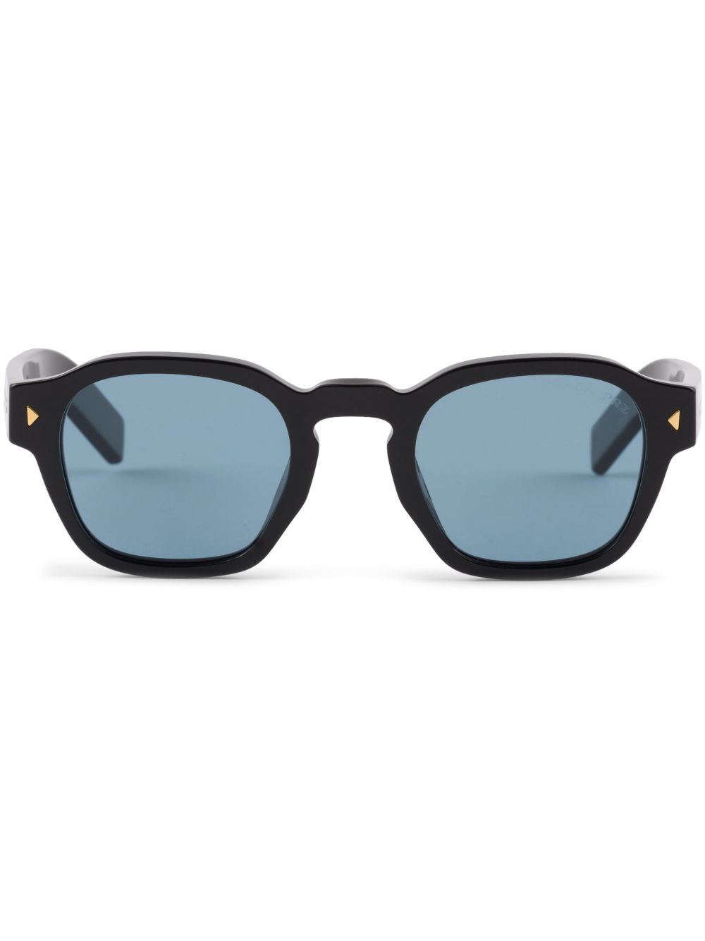 Prada Eyewear logo标牌方框太阳眼镜 - 黑色