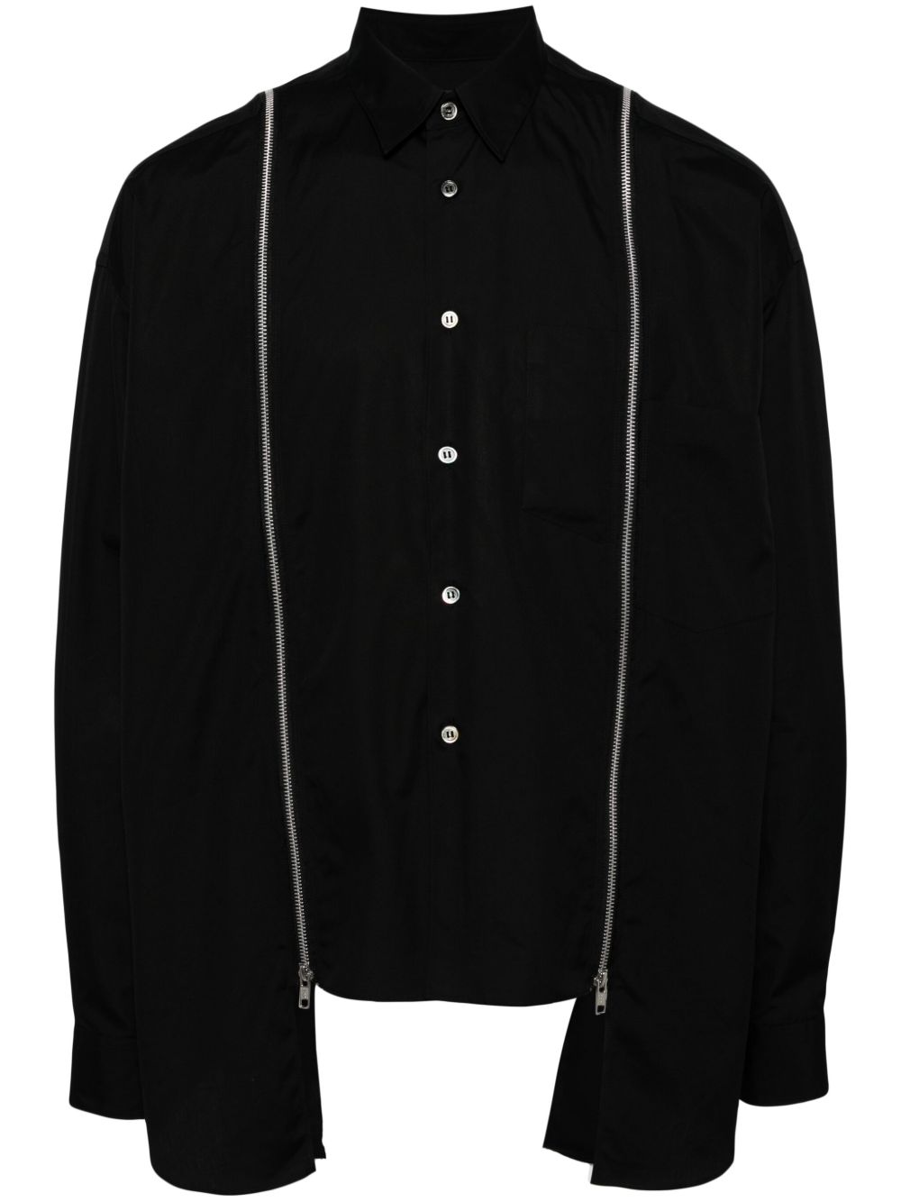 Black Comme Des Garçons 拉链衬衫 - 黑色