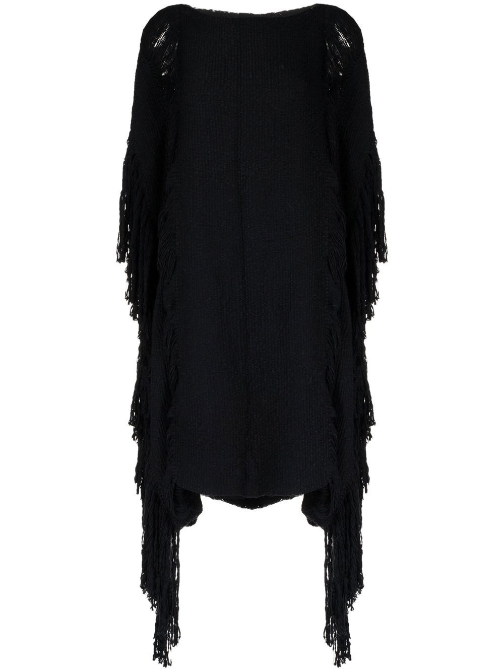 VOZ Lace Fringe Manta 针织上衣 - 黑色