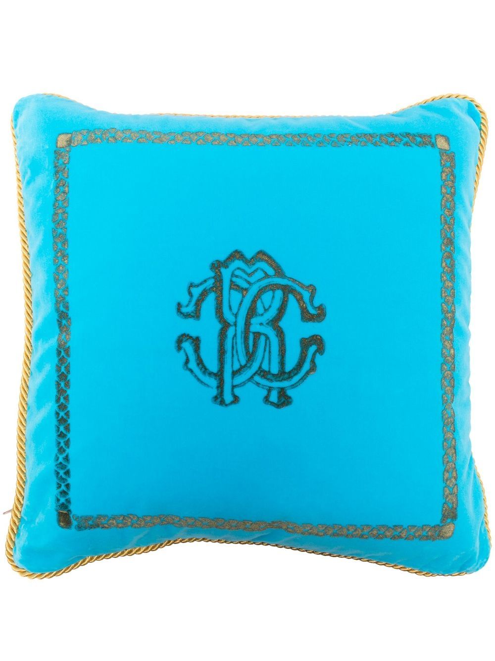 Roberto Cavalli Home Venezia logo抱枕 - 蓝色