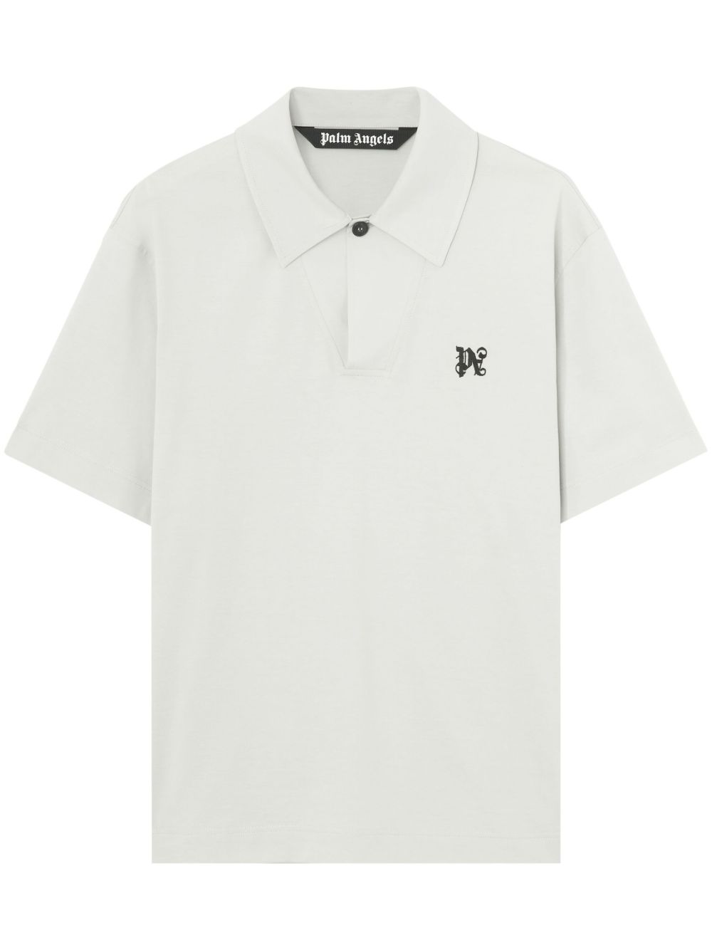 Palm Angels 经典logo刺绣棉polo衫 - 白色