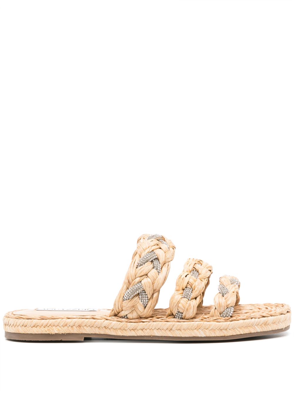 Aquazzura Costiera 晶饰草编鞋 - 中性色