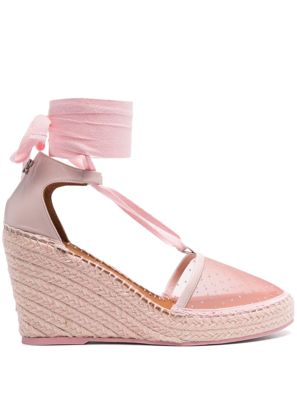 Casadei Baleari Sherazade 高跟草编鞋 - 粉色