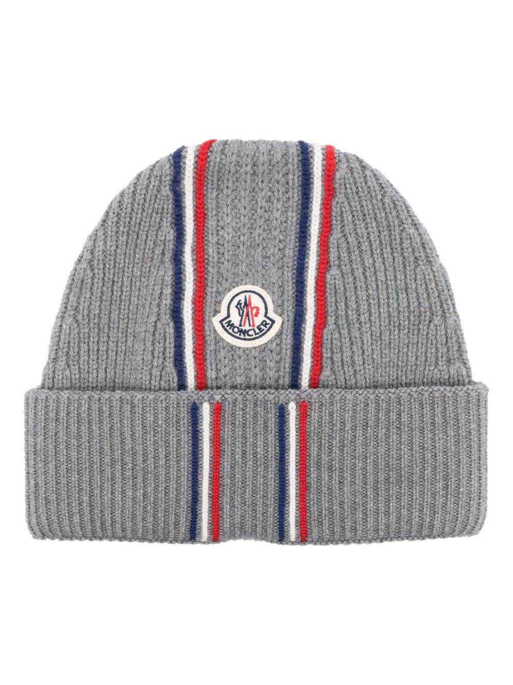 Moncler 三色初剪羊毛套头帽 - 灰色