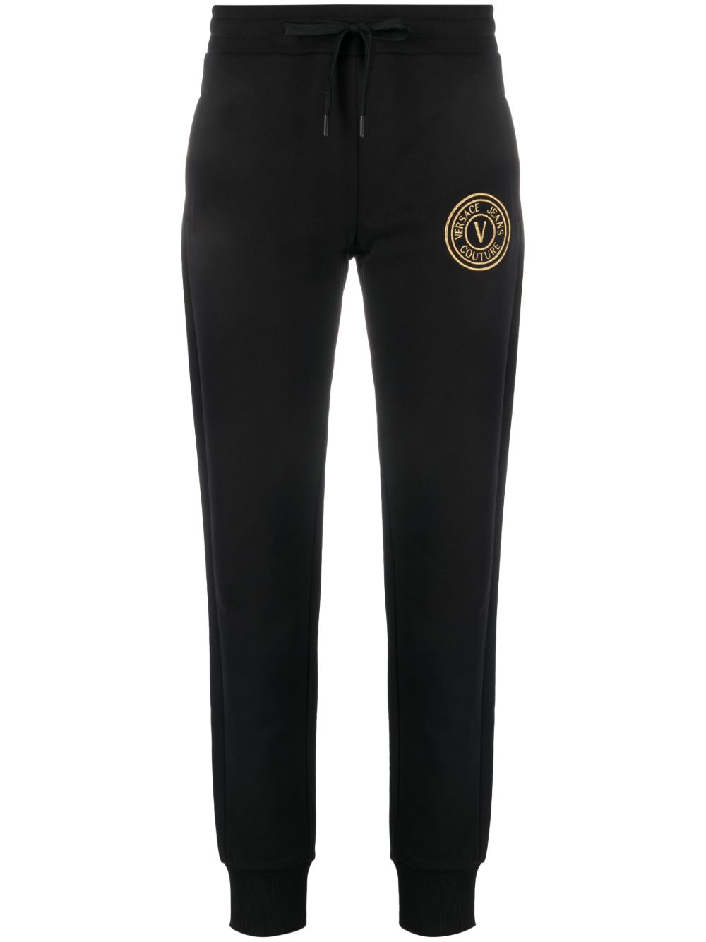 Versace Jeans Couture V-Emblem 印花运动裤 - 黑色