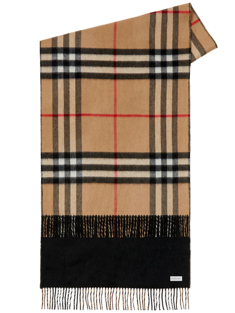 Burberry 双面格纹羊绒围巾 - 黑色