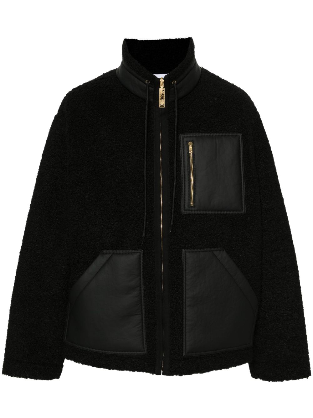 Moschino 人造皮毛一体夹克 - 黑色
