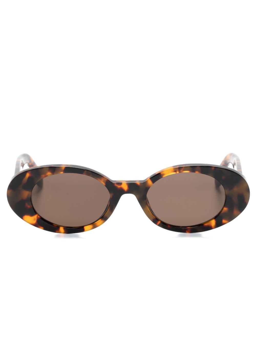 Palm Angels Eyewear Gilroy 椭圆形框太阳眼镜 - 褐色