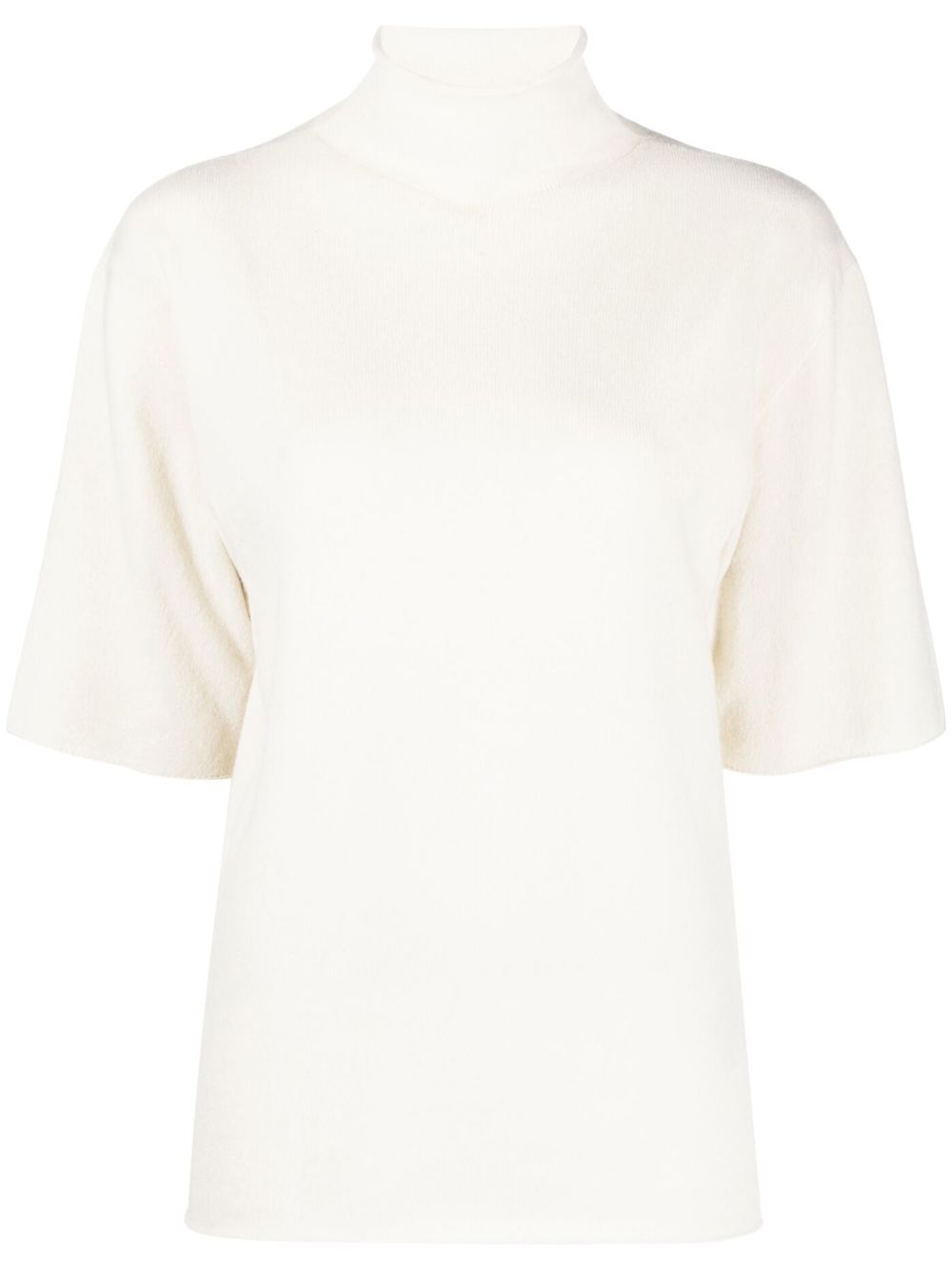 Jil Sander 高领短袖针织上衣 - 中性色