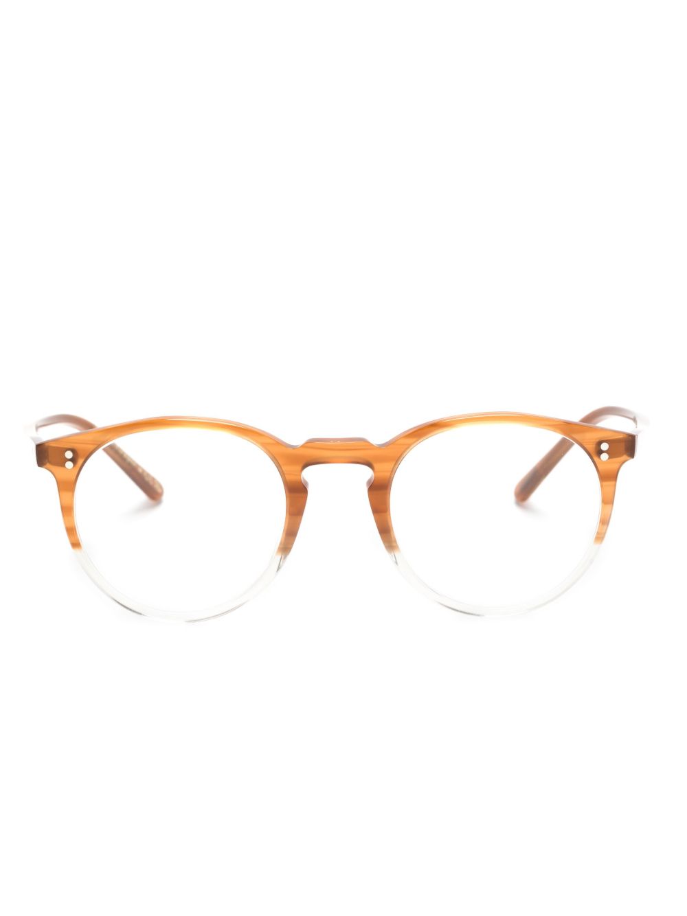 Oliver Peoples 圆框眼镜 - 褐色