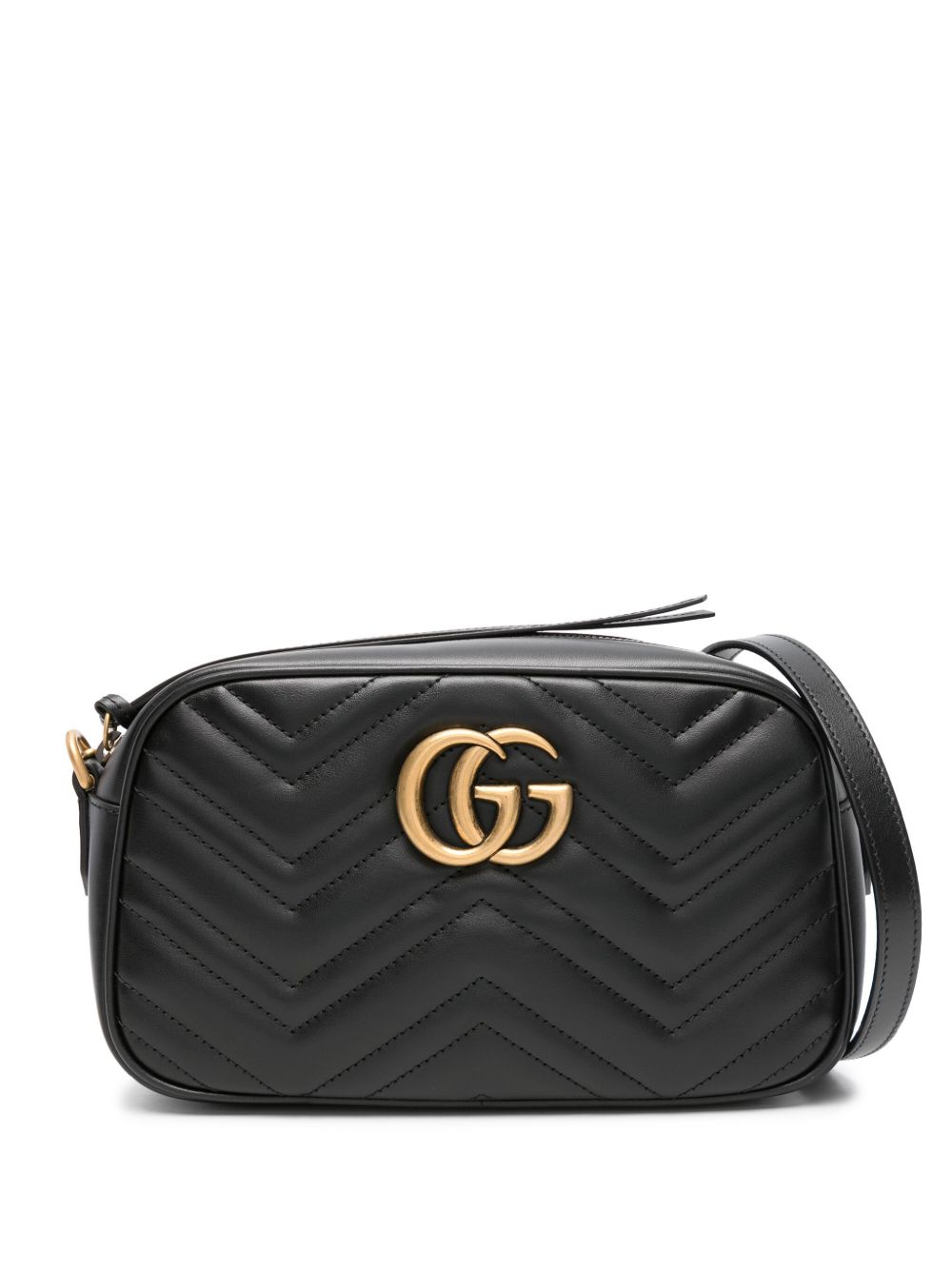 Gucci GG Marmont 迷你单肩包 - 黑色