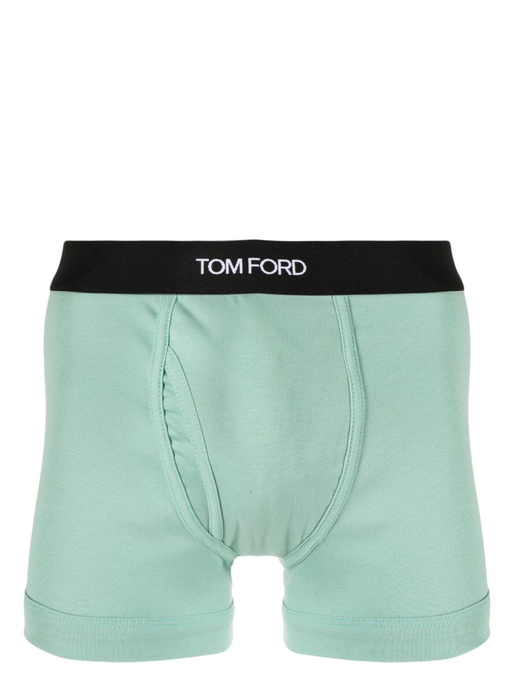 TOM FORD logo腰边弹性棉四角裤 - 绿色