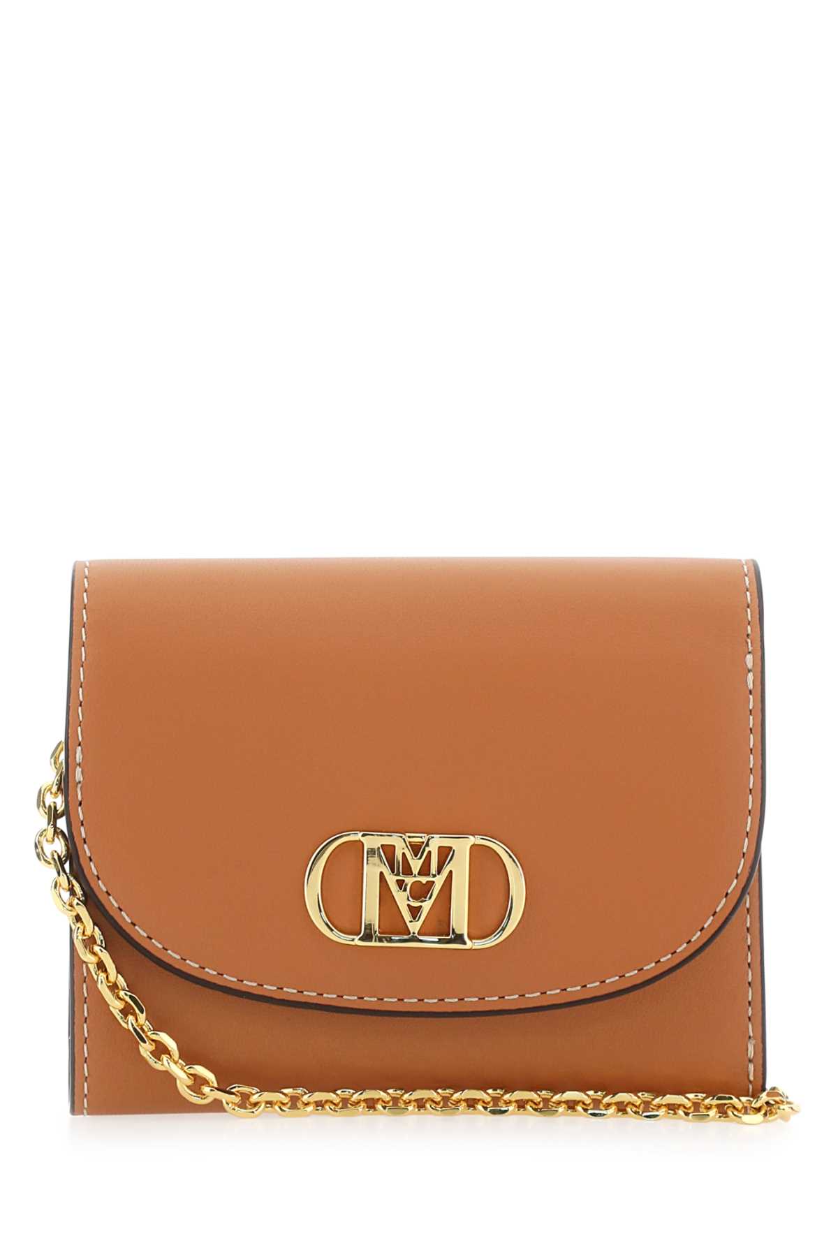 MCM Caramel Leather Mini Mode Travia Wallet