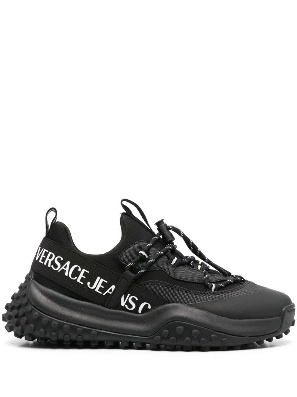 Versace Jeans Couture logo压纹运动鞋 - 黑色