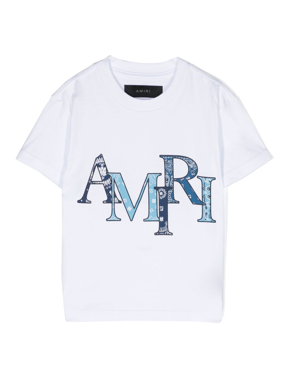AMIRI KIDS Bandana Staggered 棉T恤 - 白色