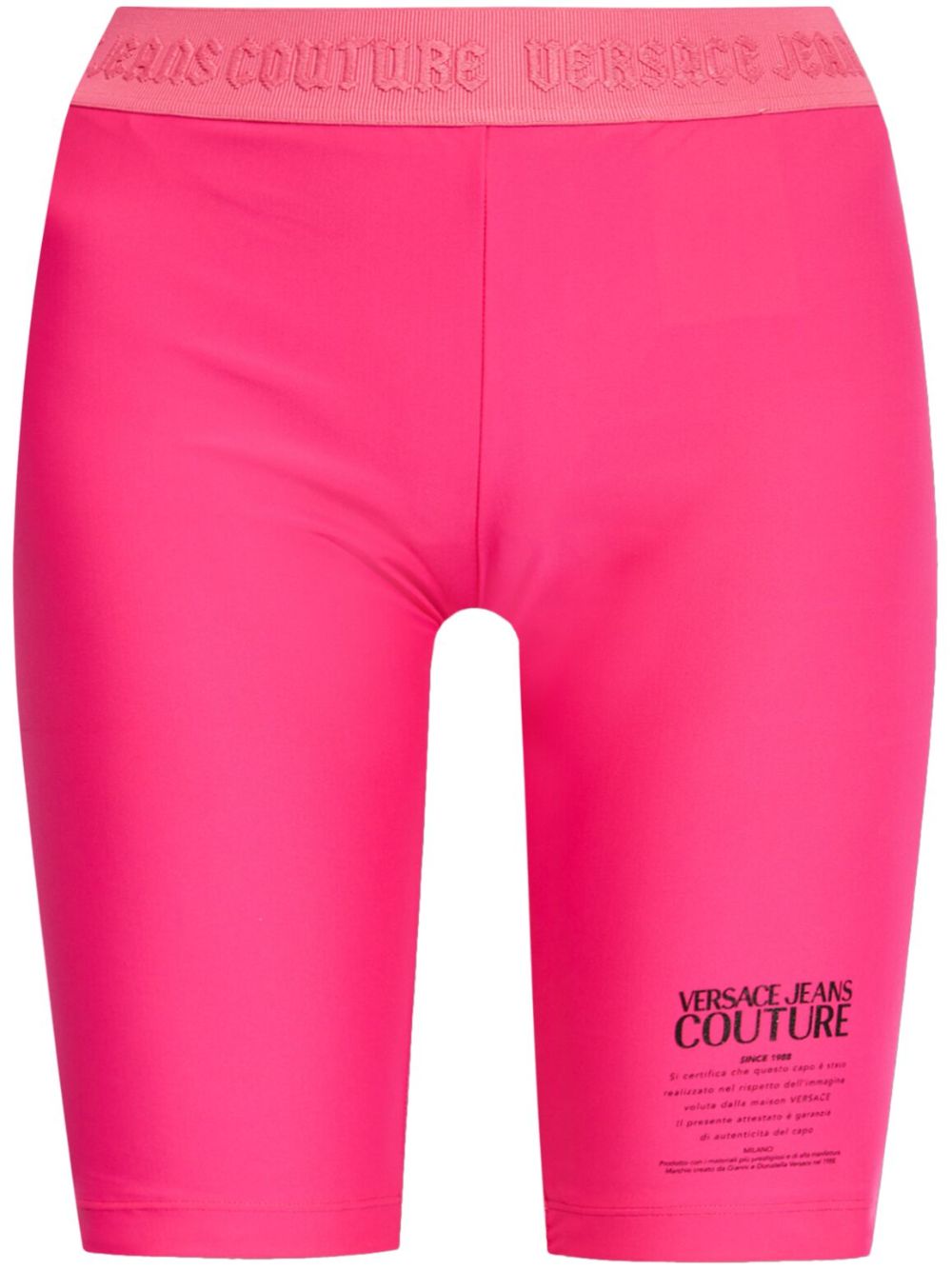 Versace Jeans Couture logo印花骑行短裤 - 粉色