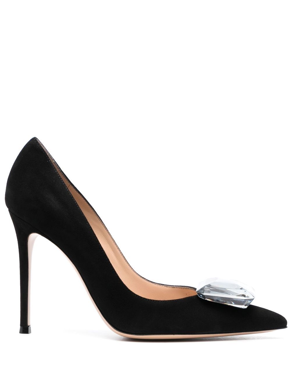 Gianvito Rossi Jaipur 超大宝石缀饰高跟鞋 - 黑色