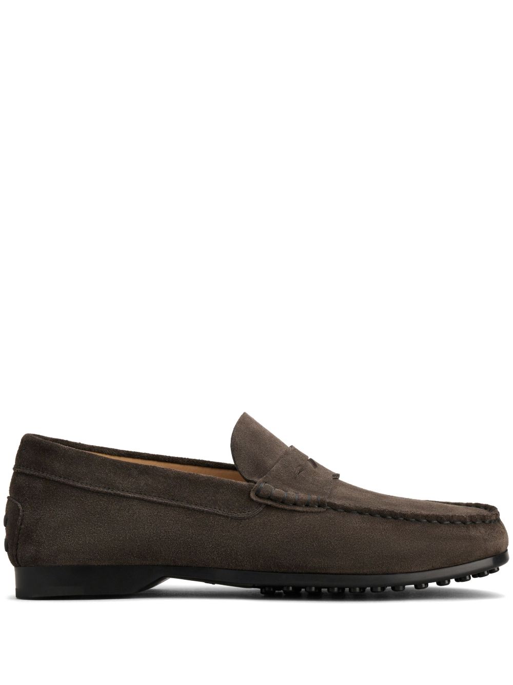 Tod's 杏仁形鞋头绒面皮乐福鞋 - 褐色