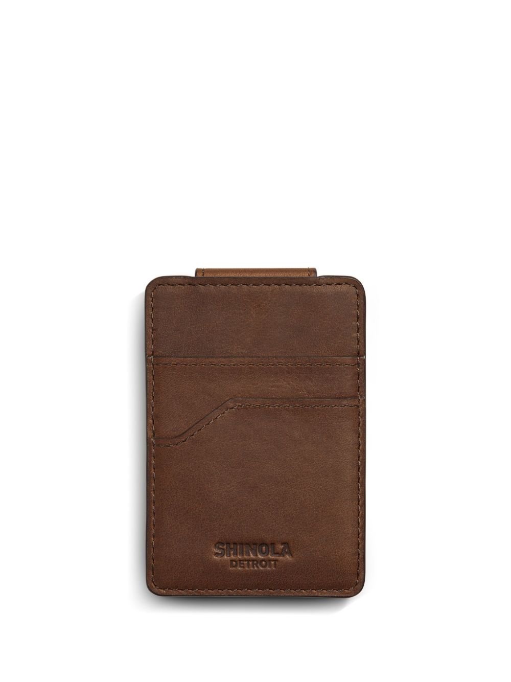 Shinola Navigator 磁扣钱夹式卡夹 - 褐色