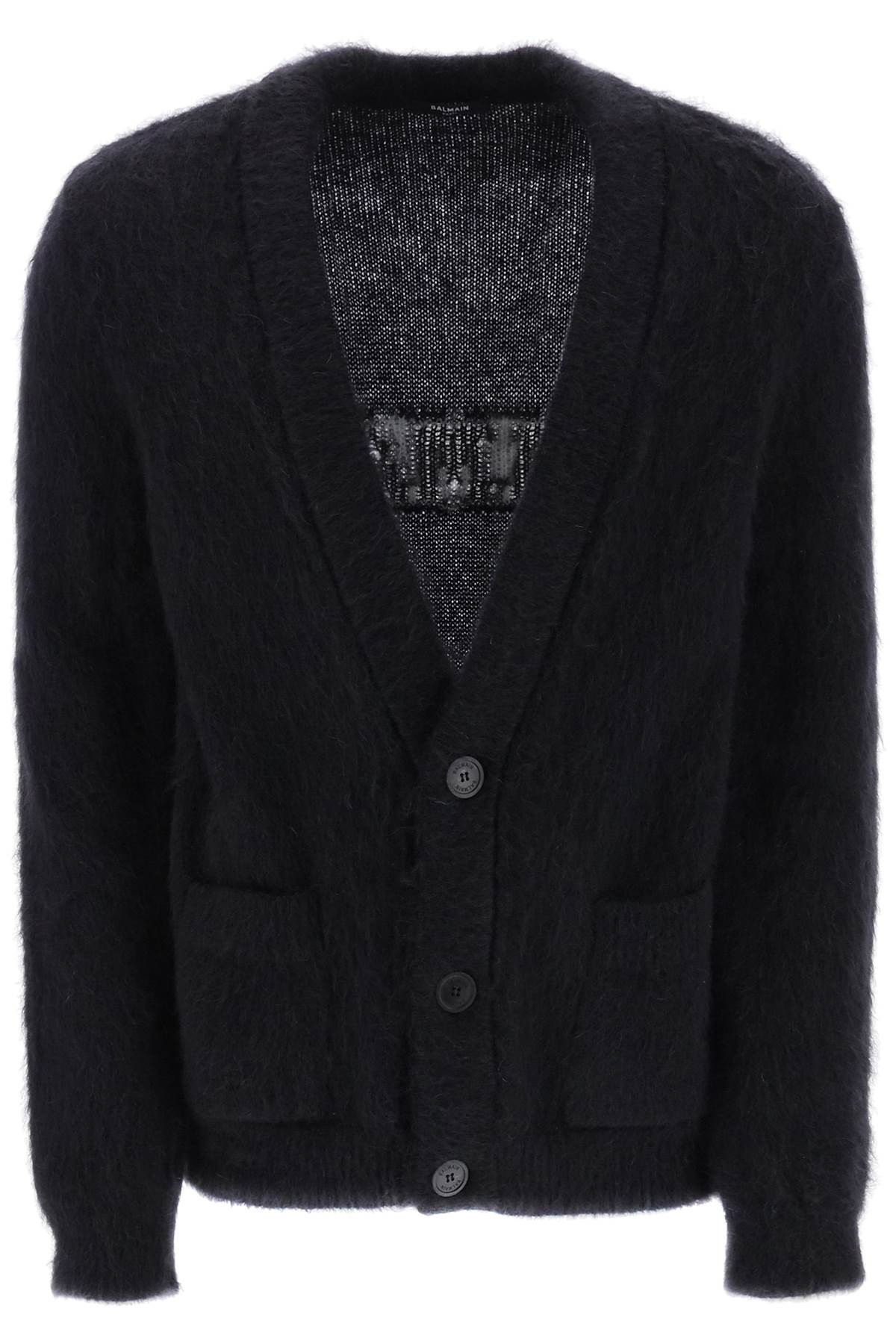 Balmain Retro Cardigan In Brushed Mohair