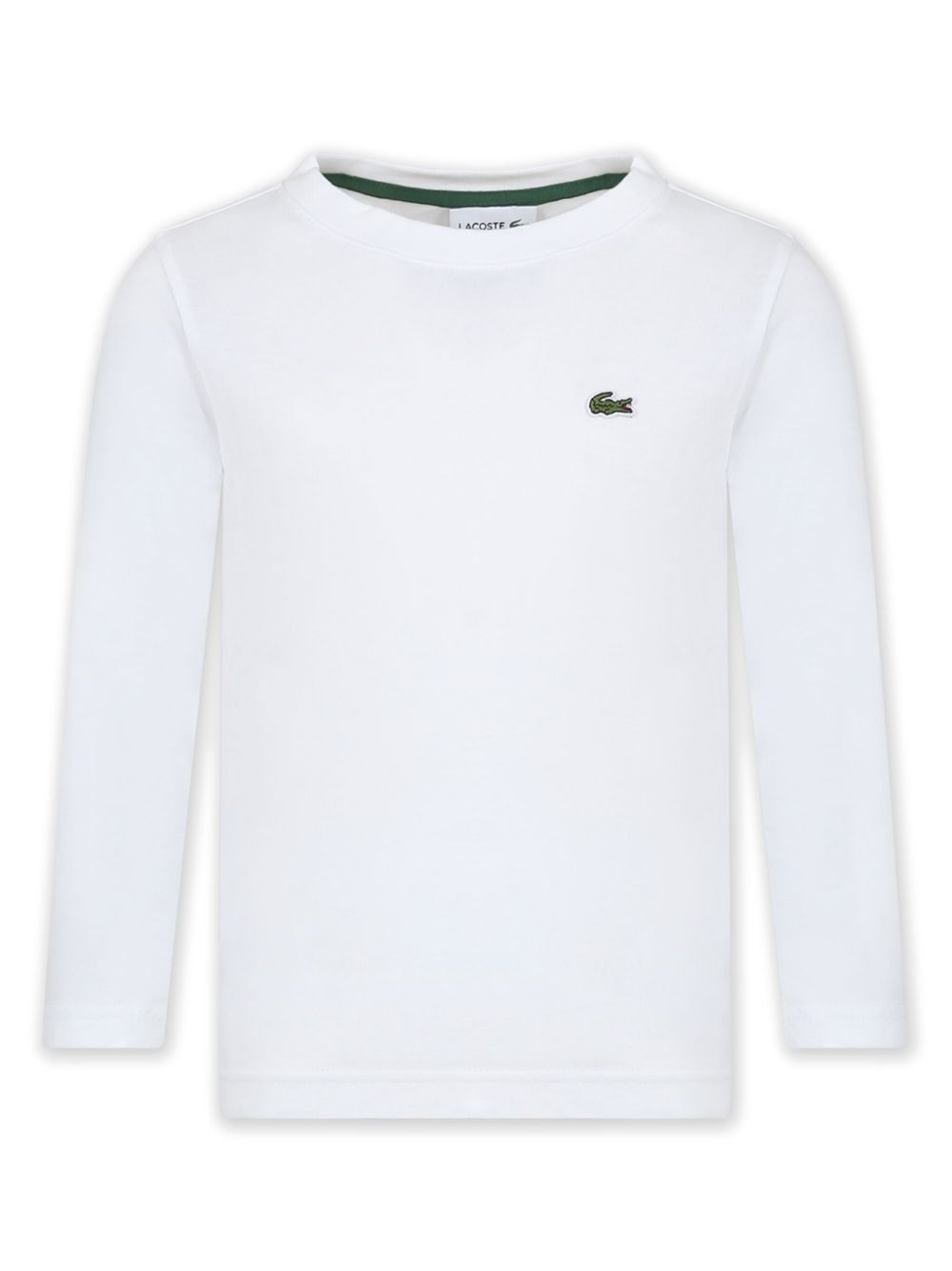 Lacoste Kids logo刺绣棉T恤 - 白色