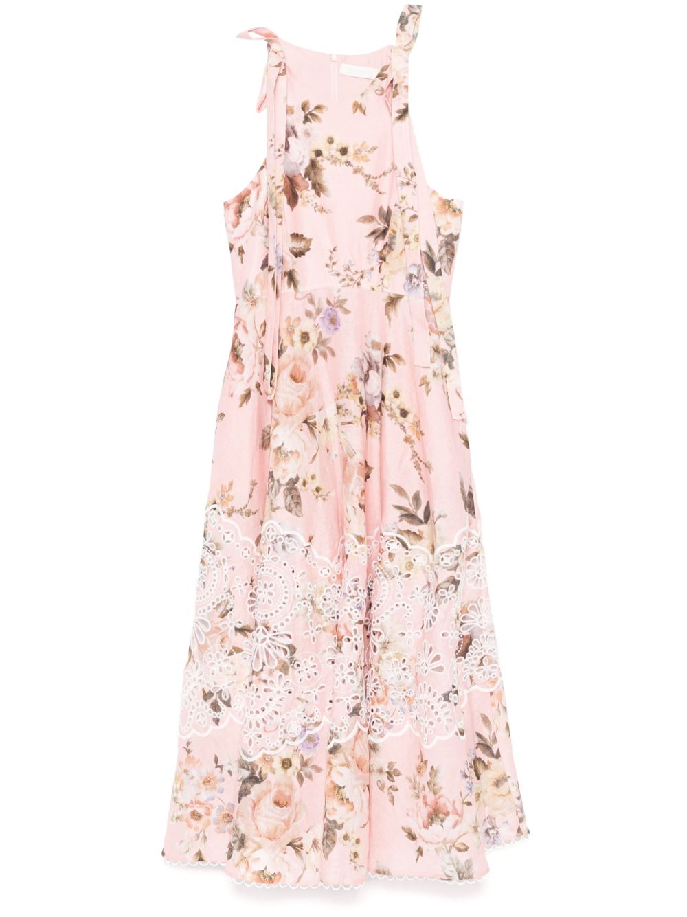 ZIMMERMANN Acacia Broderie 中长连衣裙 - 粉色