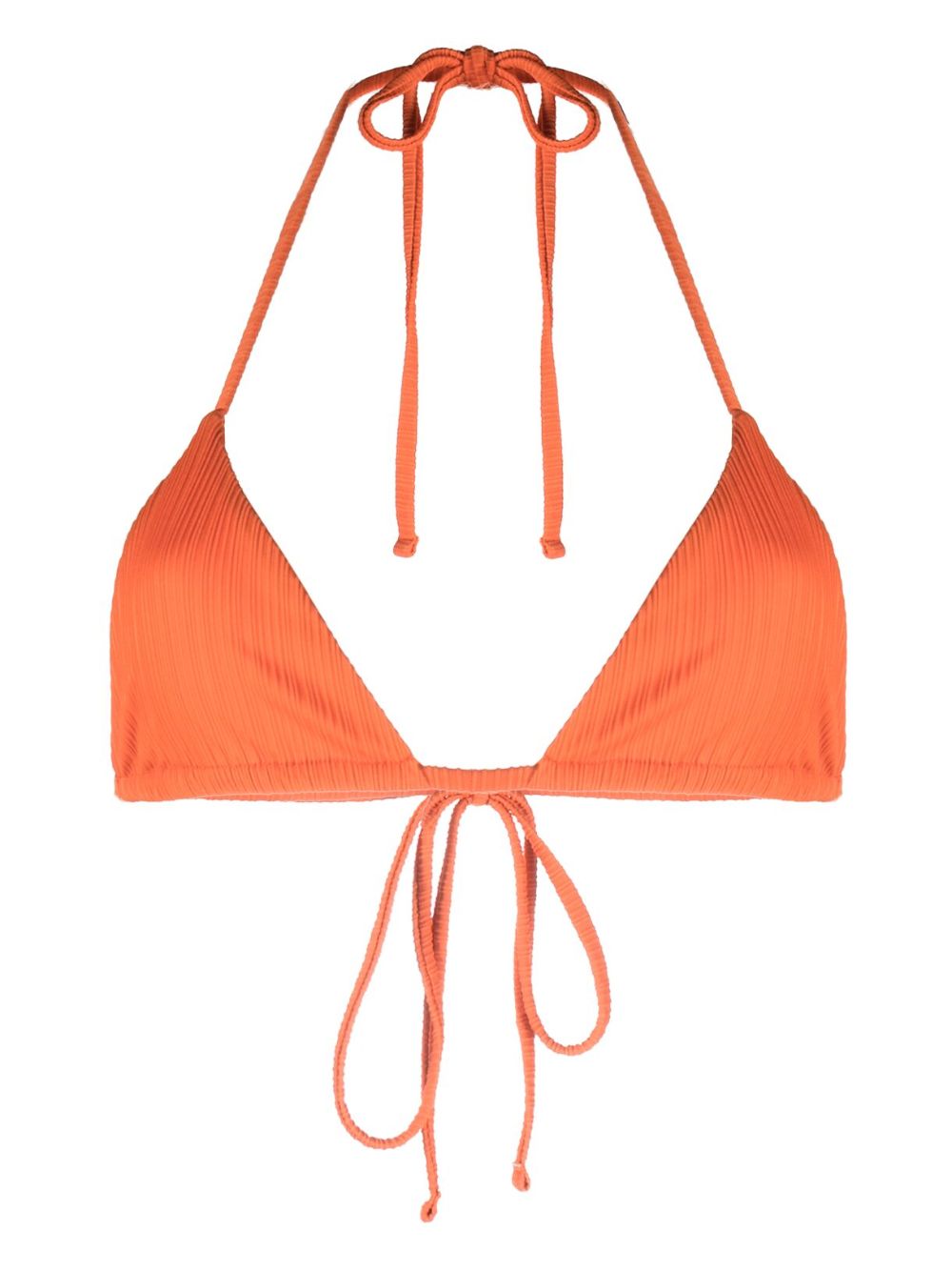 Frankies Bikinis logo印花比基尼上装 - 橘色