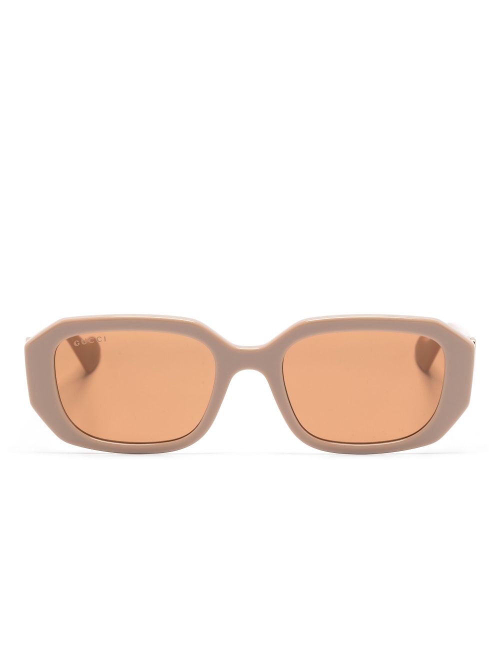 Gucci Eyewear Double-G 几何形镜框太阳眼镜 - 中性色