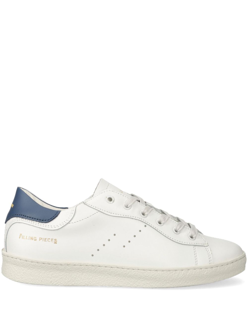 Filling Pieces logo刺绣皮质运动鞋 - 白色