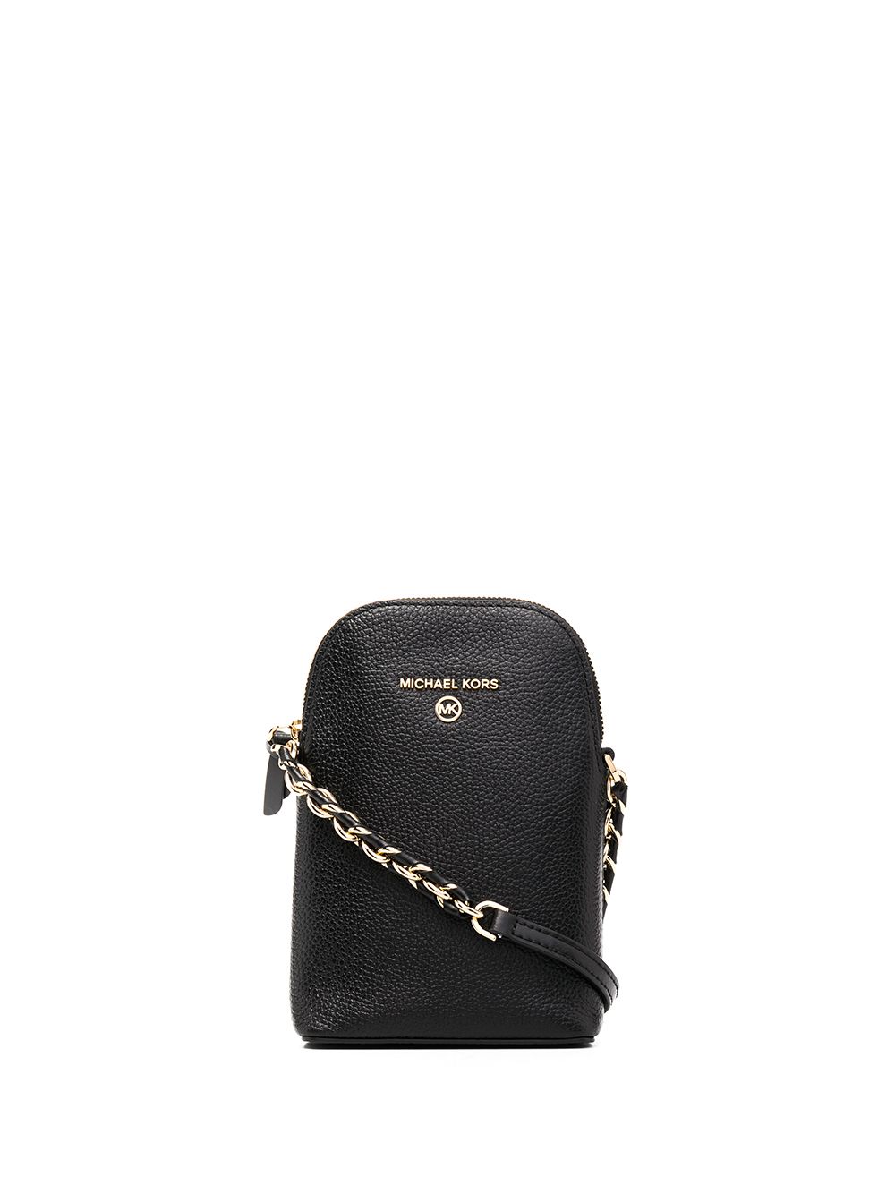 Michael Michael Kors 带搭链肩带皮质单肩包 - 黑色