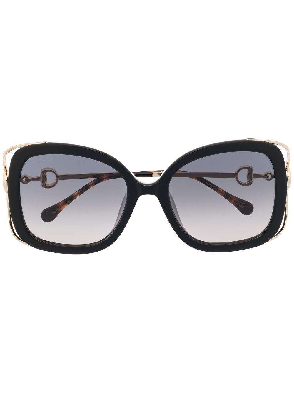 Gucci Eyewear 超大框太阳眼镜 - 黑色