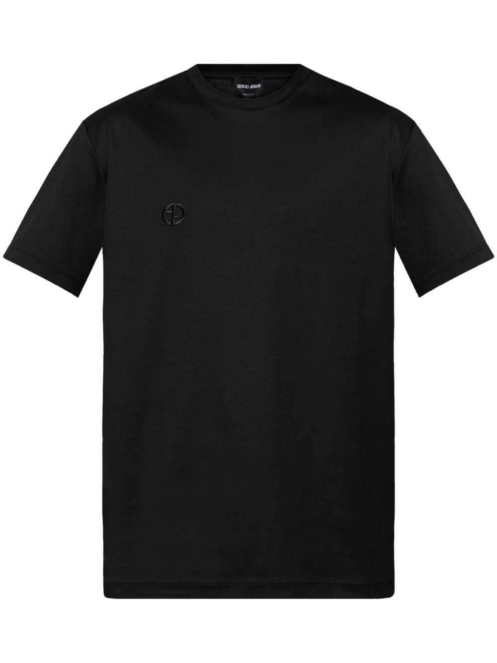 Giorgio Armani logo刺绣T恤 - 黑色