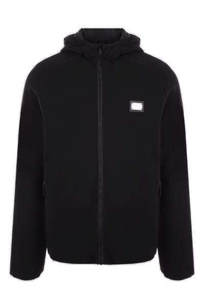 Dolce & Gabbana Logo-plaque Zipped Hooded Jacket