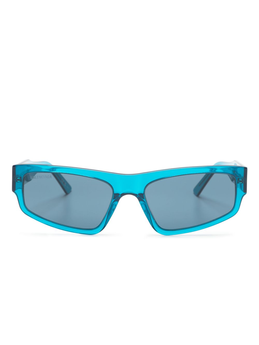 Balenciaga Eyewear logo印花方框太阳眼镜 - 蓝色