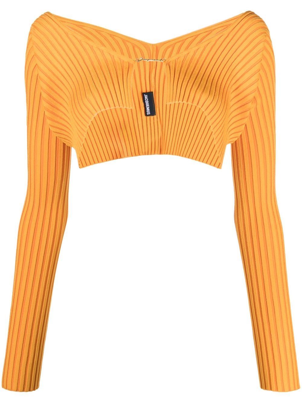 Jacquemus logo缀饰短款开衫 - 橘色