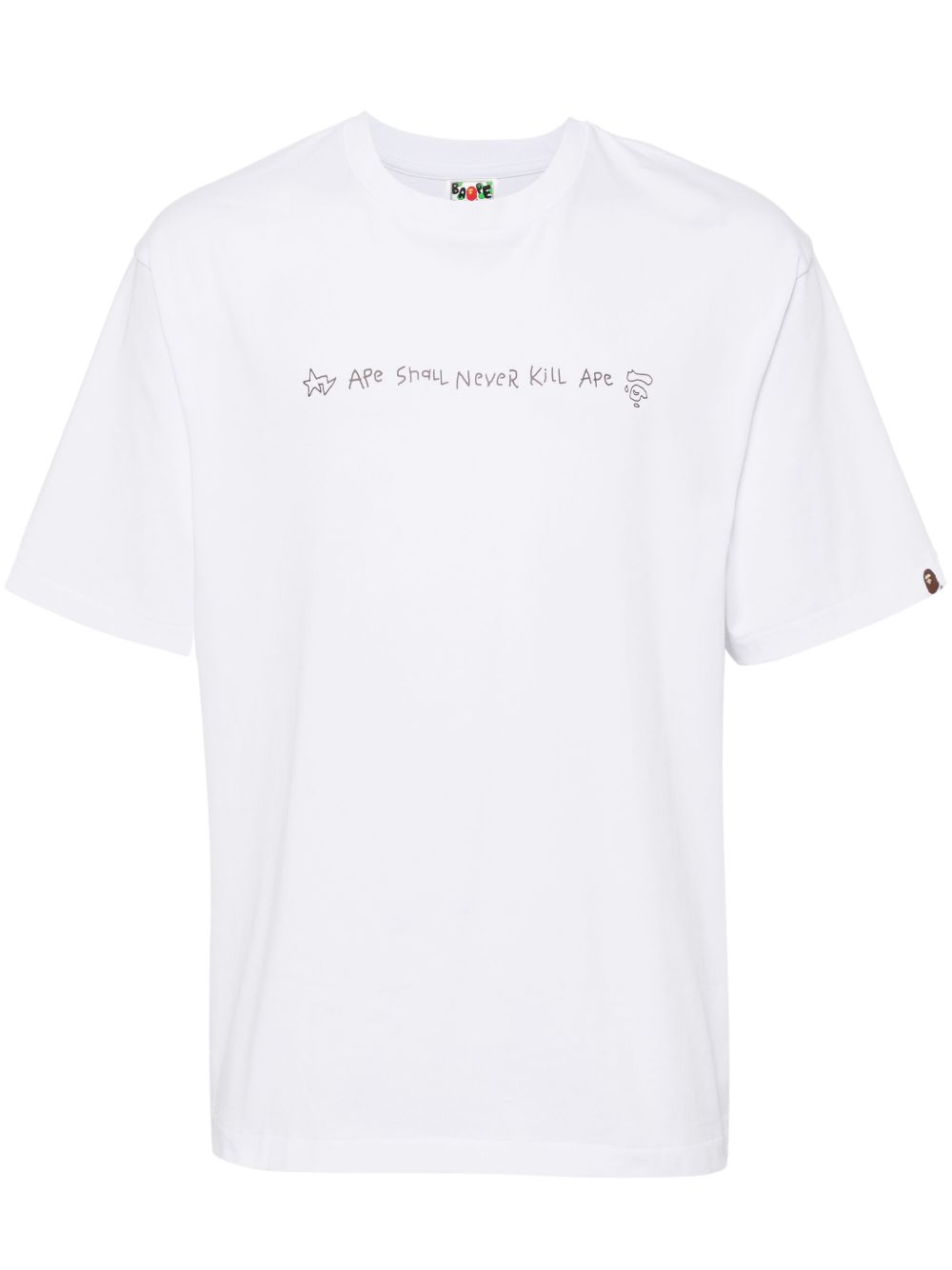 A BATHING APE® 手绘logo T恤 - 白色