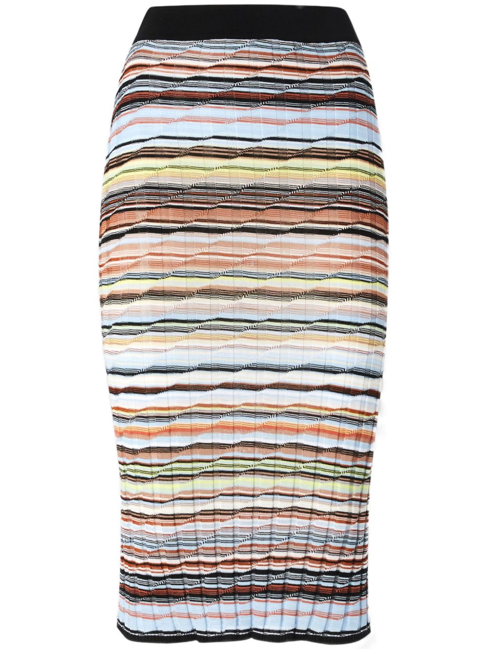 Missoni 条纹铅笔半身裙 - 蓝色