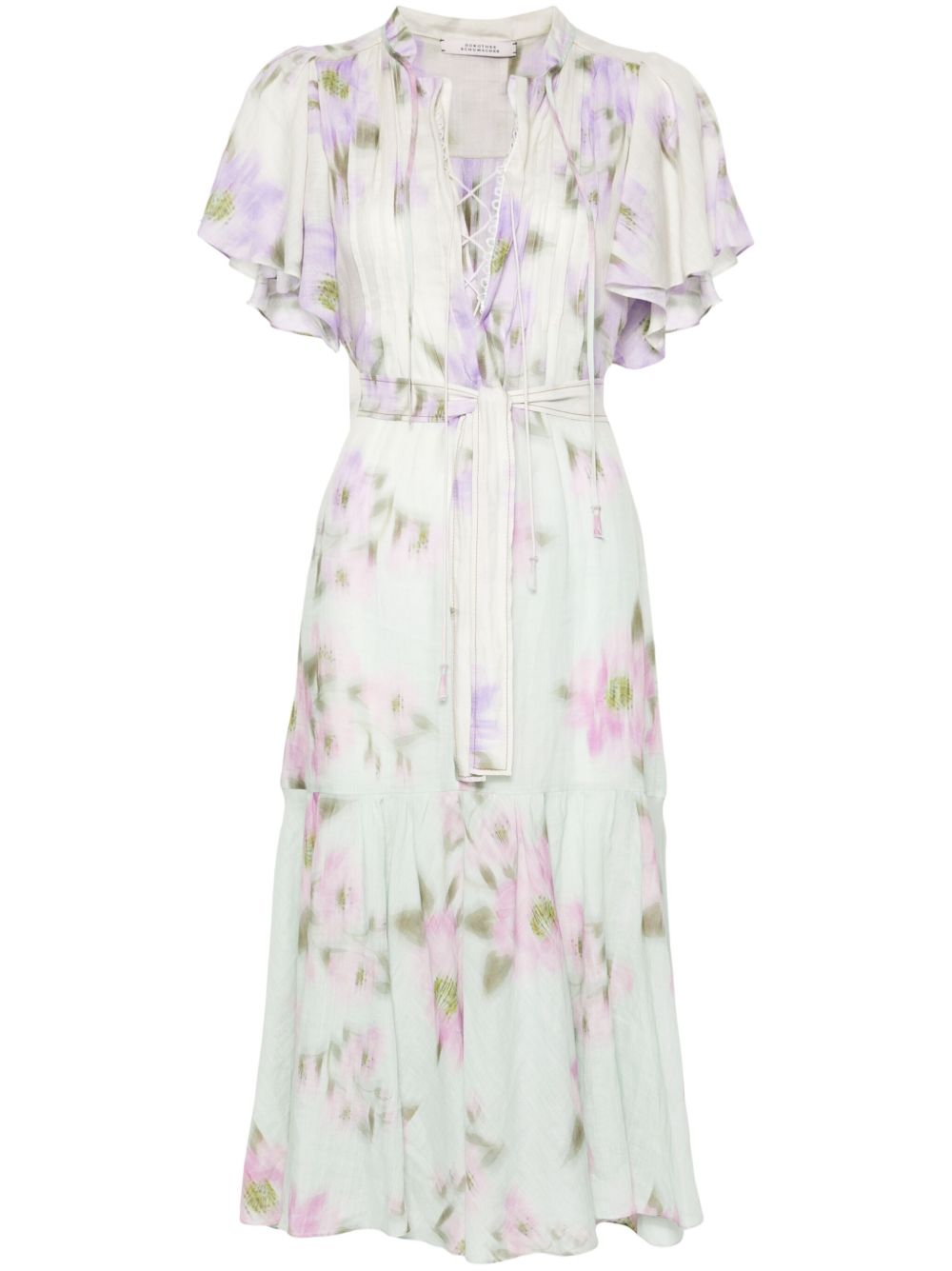 Dorothee Schumacher Blooming Volumes 青年布超长连衣裙 - 绿色
